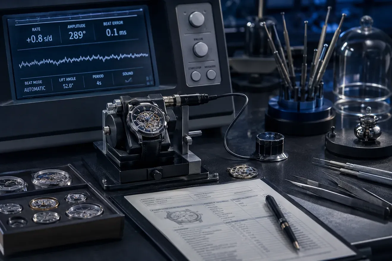 Watch calibration equipment and timing report